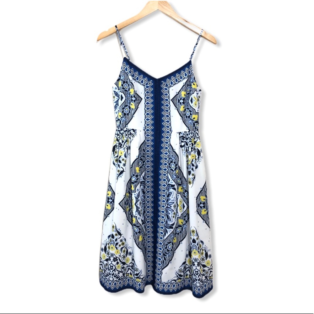Banana Republic Blue and White Midi Dress